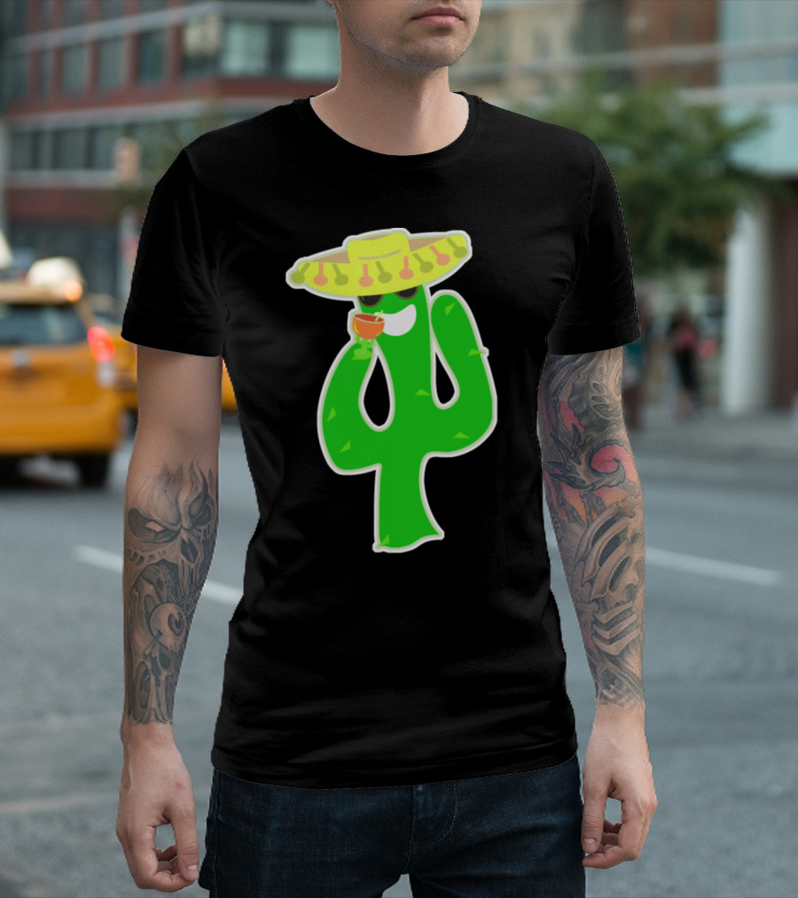 Party Cactus With Sombrero And Drink T-Shirt