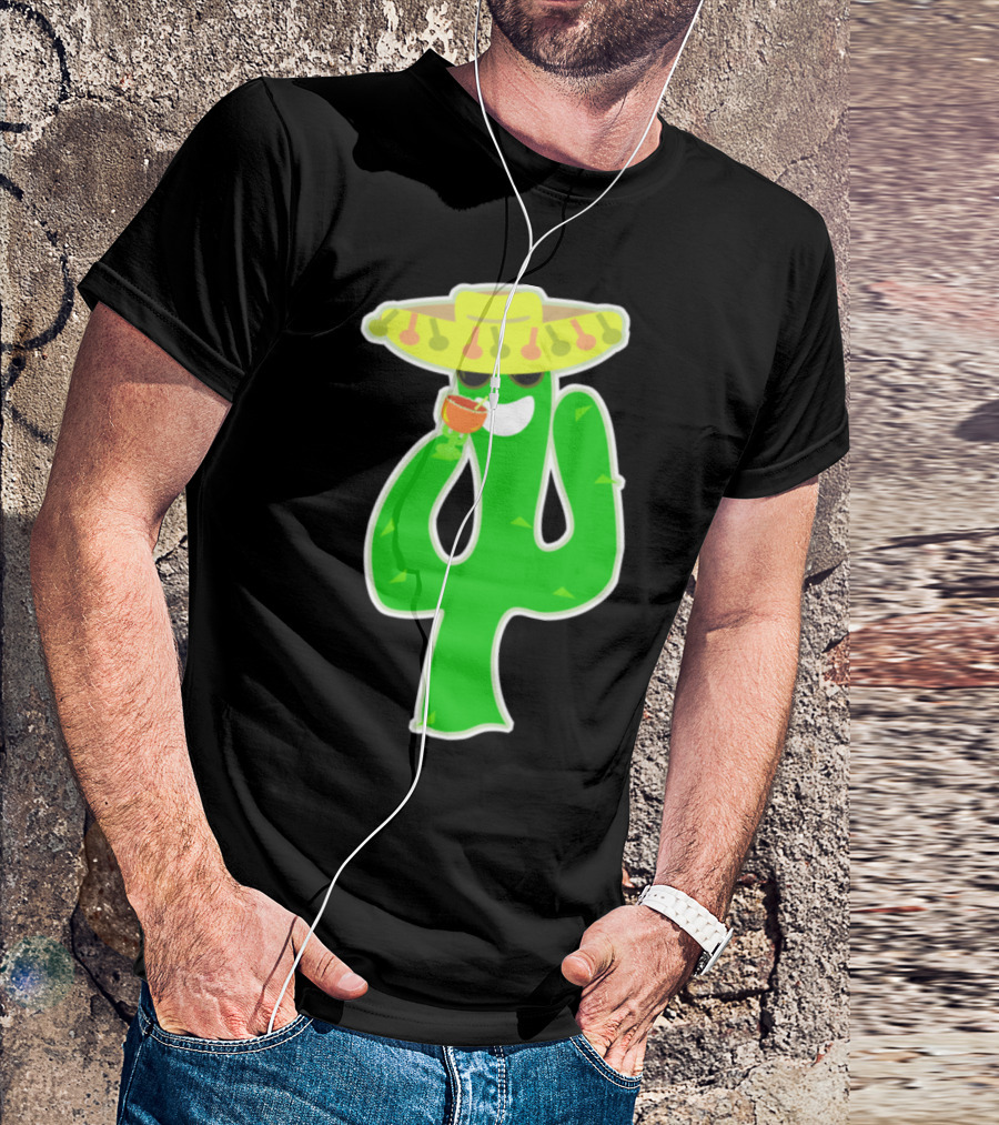 Party Cactus With Sombrero And Drink T-Shirt