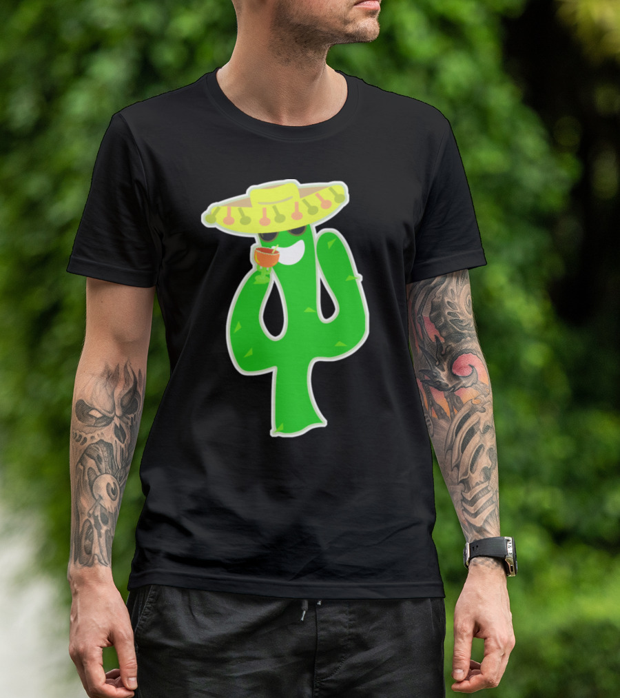 Party Cactus With Sombrero And Drink T-Shirt