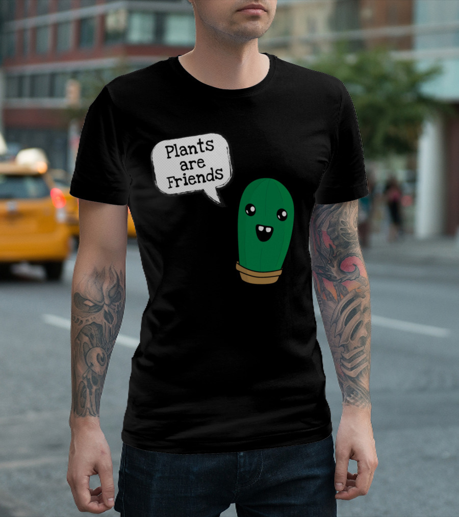 Plants Are Friends Happy Cactus T-Shirt