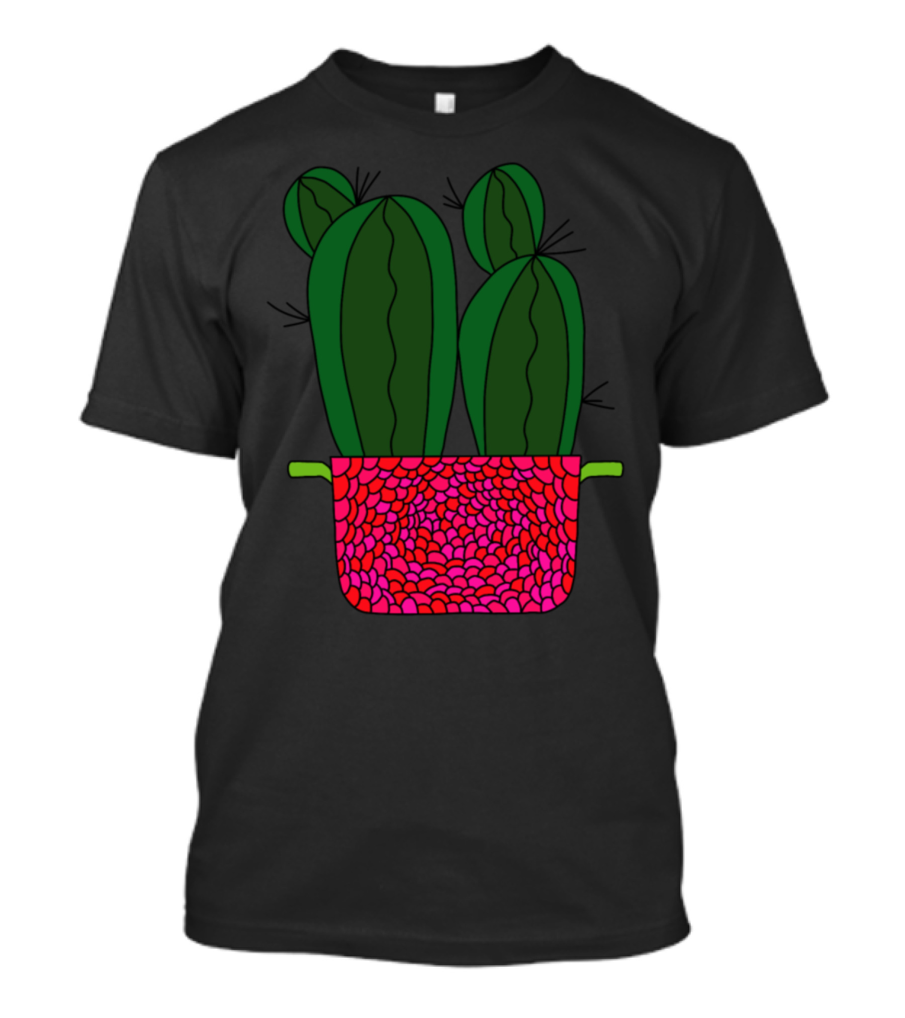 Spiky Cacti In Raspberry Pot T-Shirt