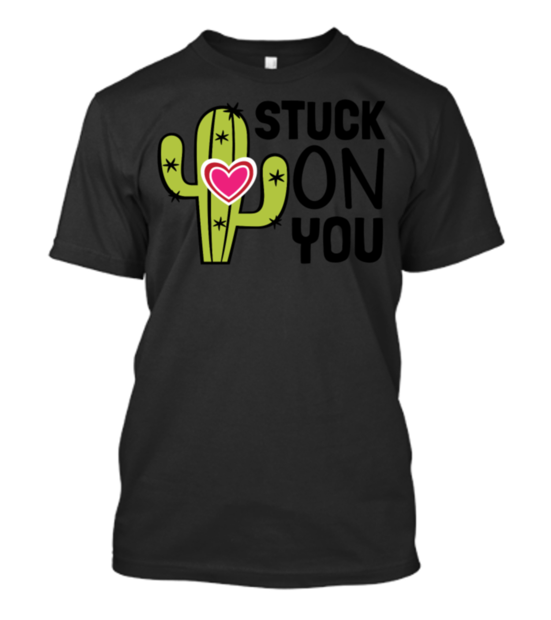 Stuck On You Valentines Cactus Heart T-Shirt