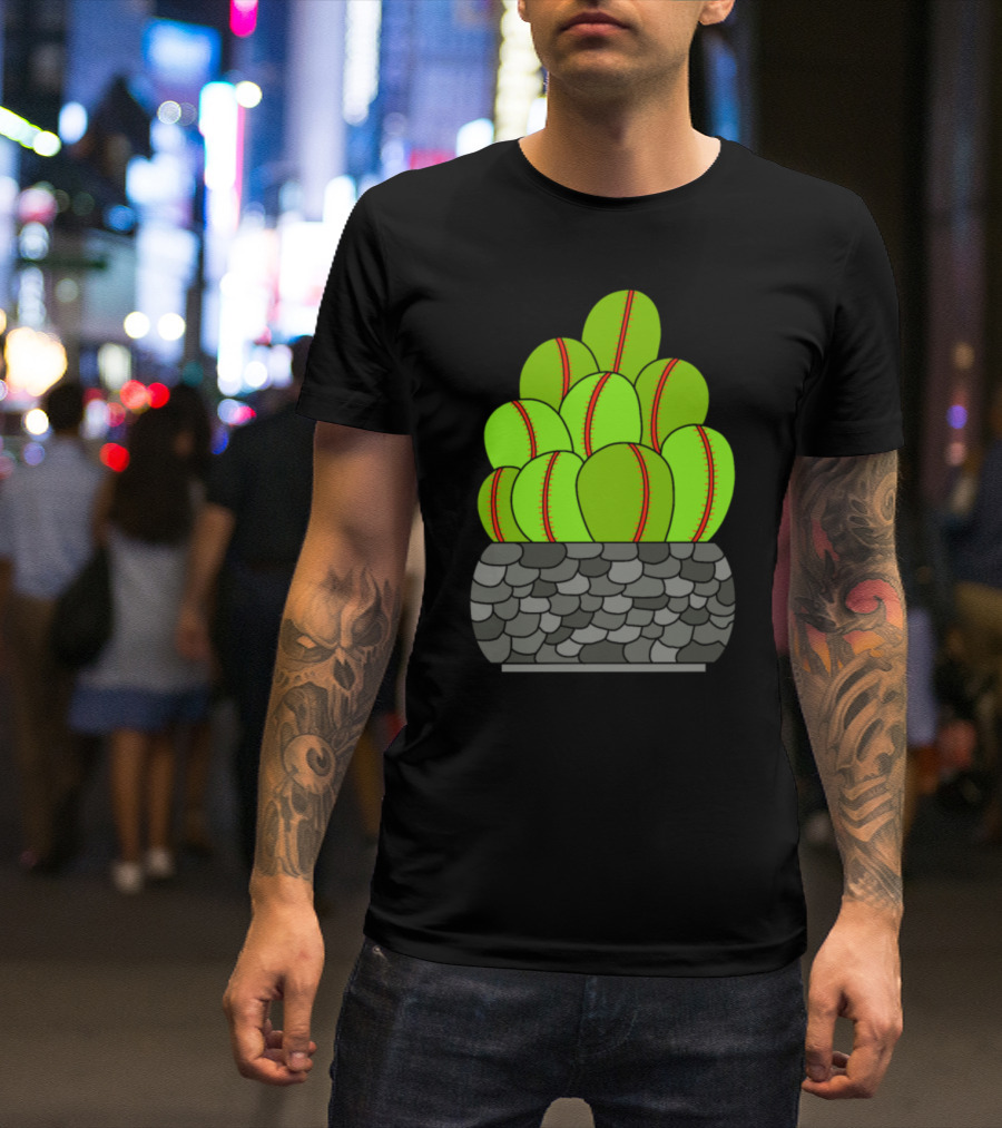 Tennis Ball Cactuses Succulent Arrangement T-Shirt