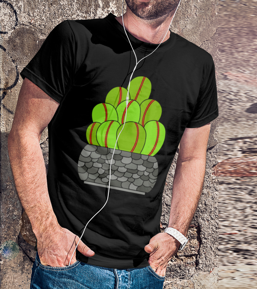 Tennis Ball Cactuses Succulent Arrangement T-Shirt