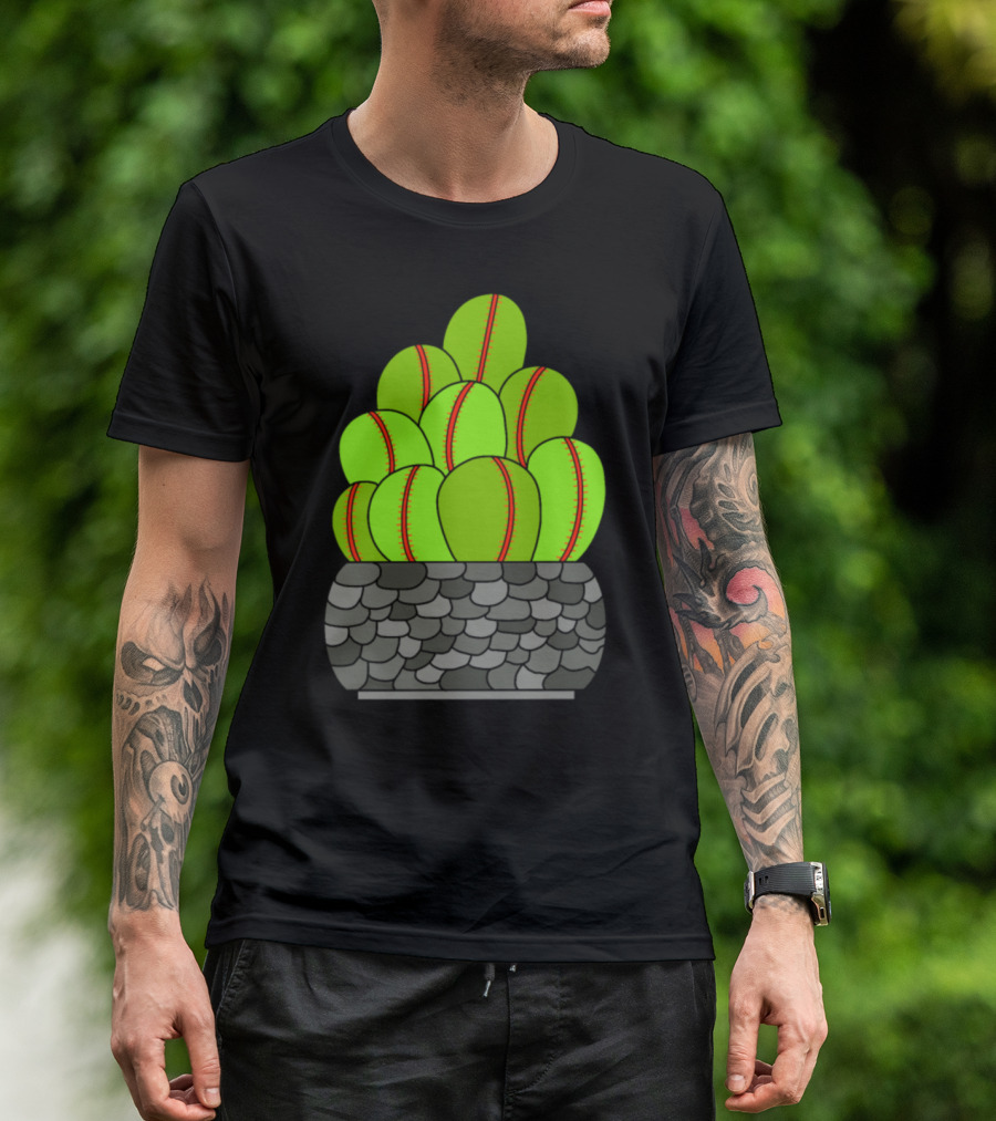 Tennis Ball Cactuses Succulent Arrangement T-Shirt