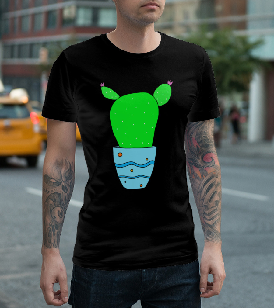 The Cactus Universe Potted Prickly Plant With Cosmic T-Shirt