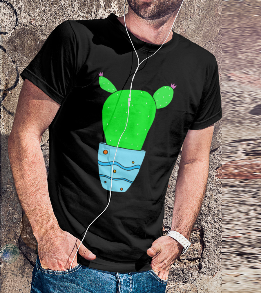 The Cactus Universe Potted Prickly Plant With Cosmic T-Shirt