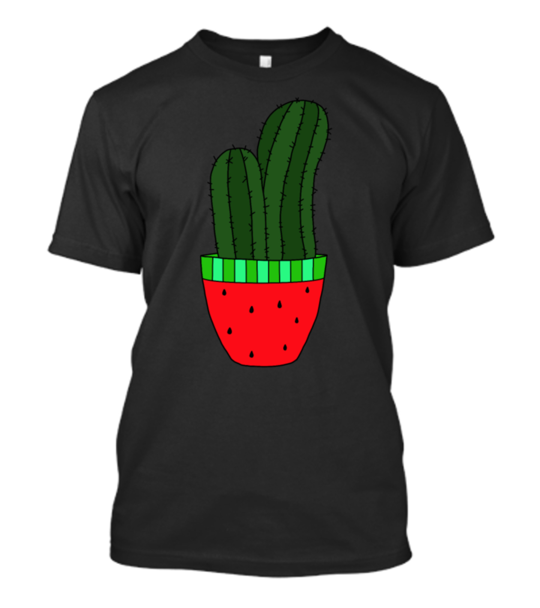 Watermelon Cactus Planter With Cucumber Cacti T-Shirt