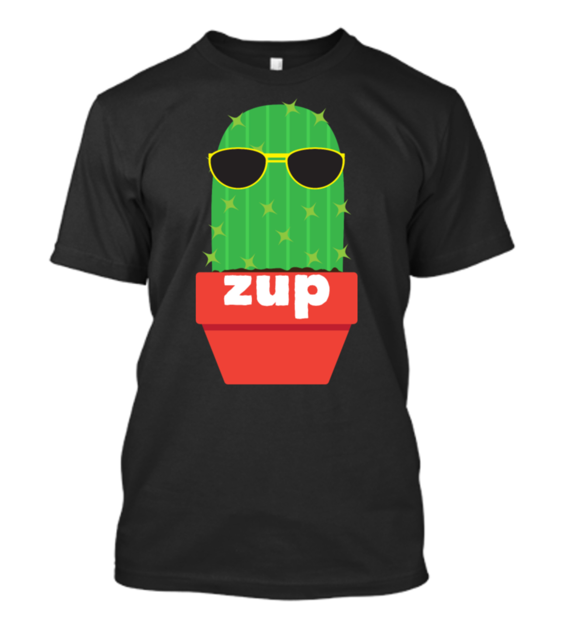 Zup Cactus With Sunglasses In Red Pot T-Shirt