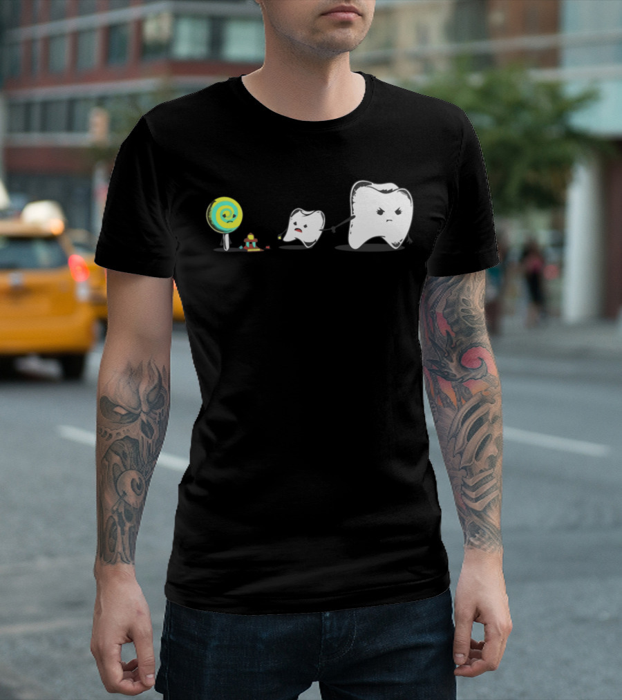 Can't We Just Be Friends Tooth and Lollipop Conflict T-Shirt