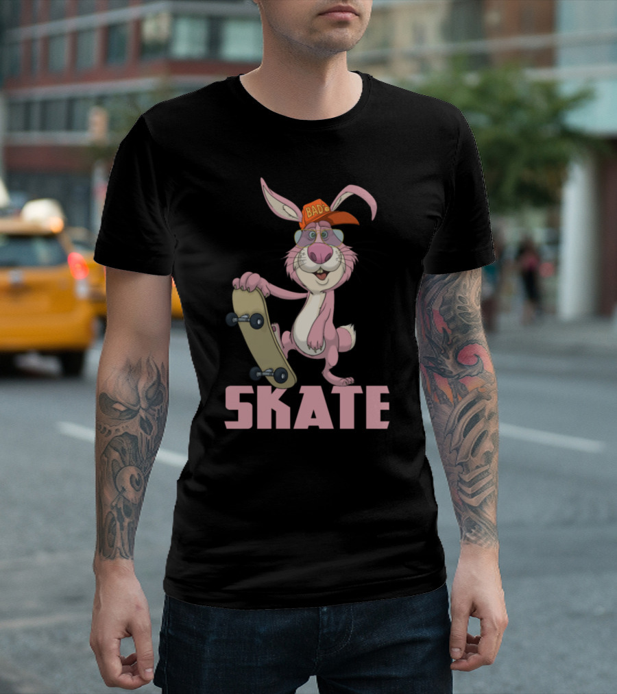 Bad Cap Skate Bunny Skateboarding Rabbit Skate T-Shirt