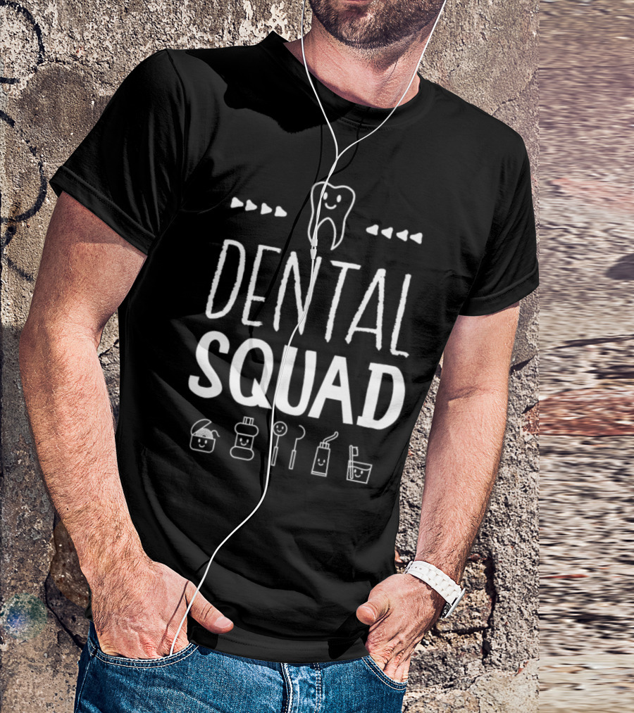 Dental Squad Toothbrush Toothpaste Cute Teeth Icons T-Shirt