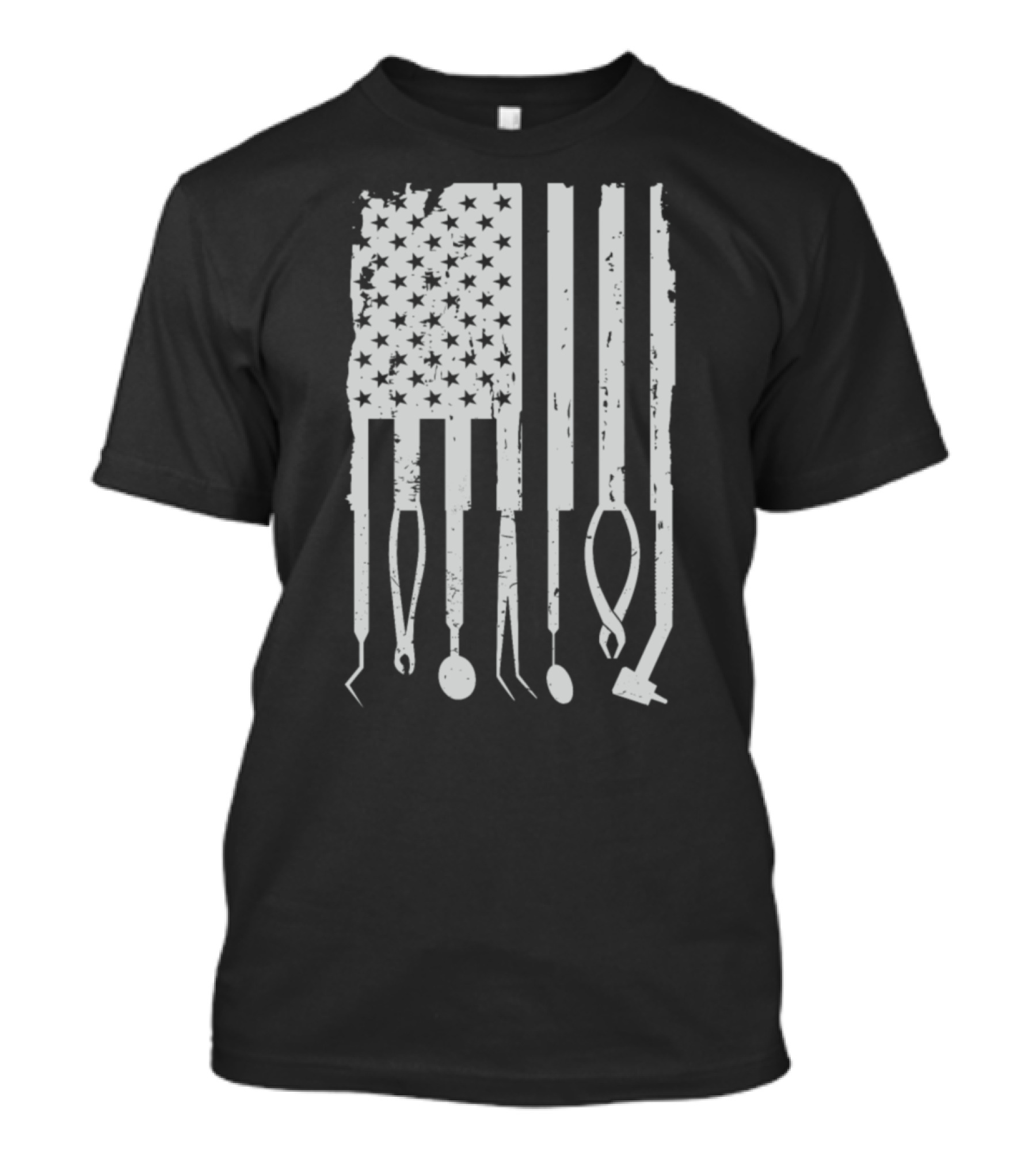 Patriotic American Dentist Dental Hygienist Flag T-Shirt