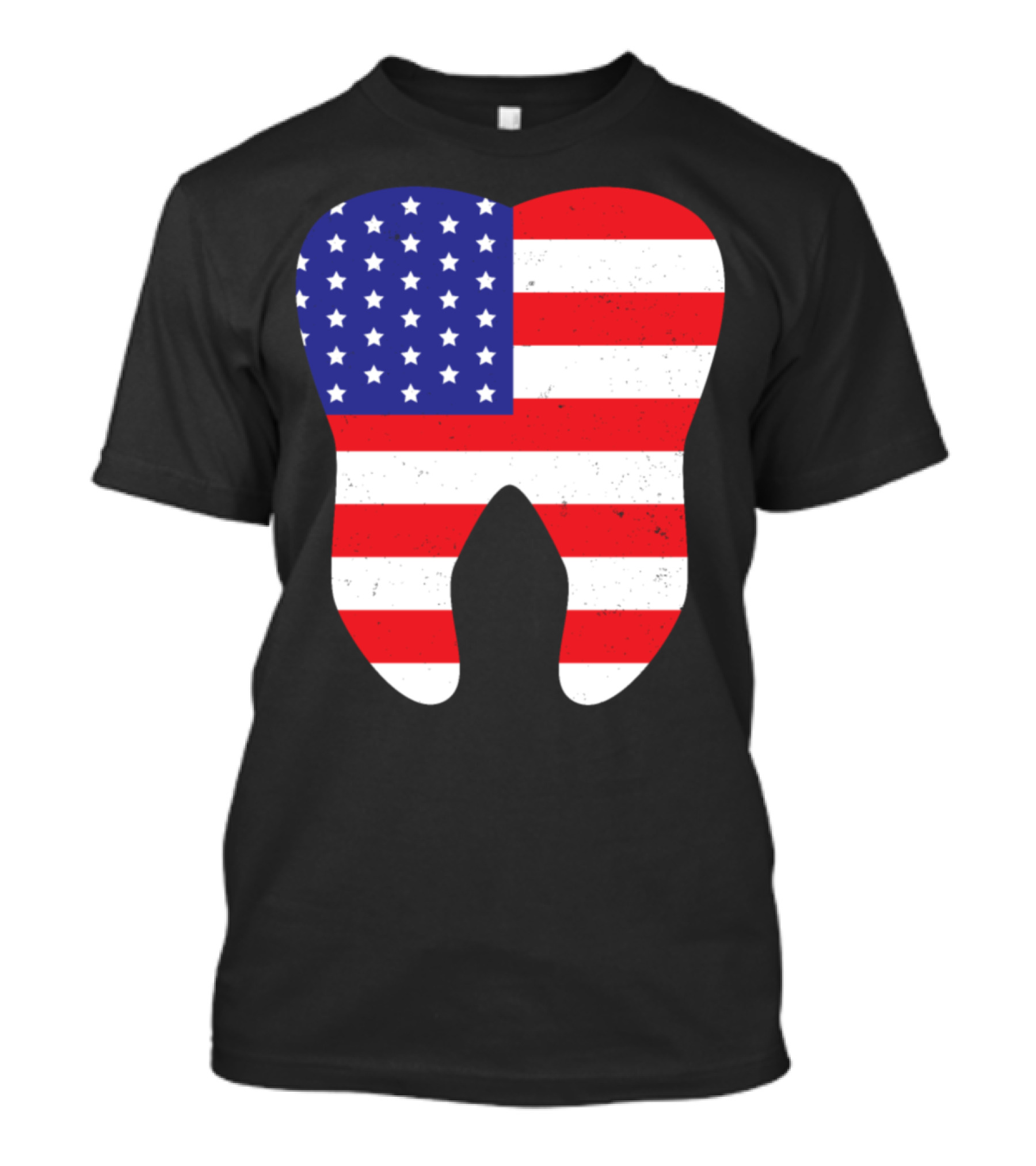 Patriotic USA Flag Tooth Dentist Dental T-Shirt
