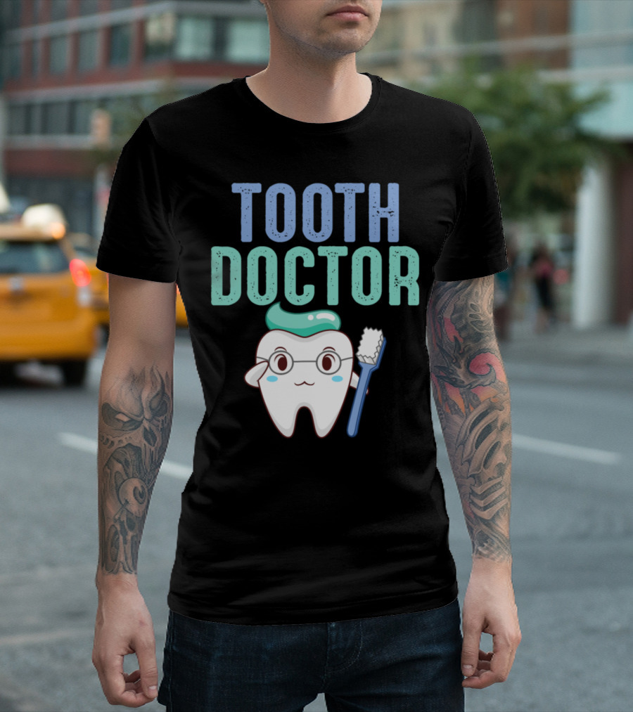 Tooth Doctor Dentist Cute Toothbrush Character T-Shirt