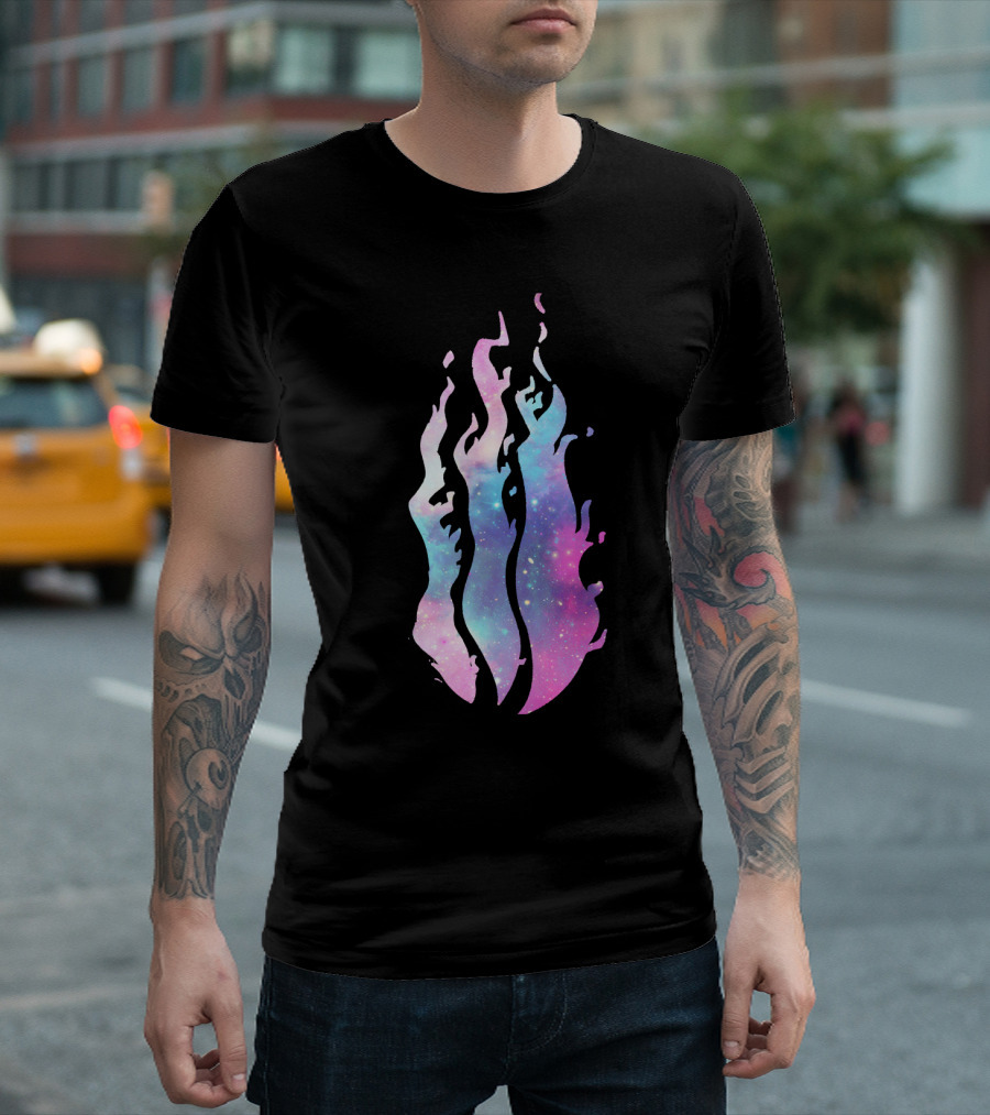 Preston The Galaxy Pink Astral Fire Flames T-Shirt