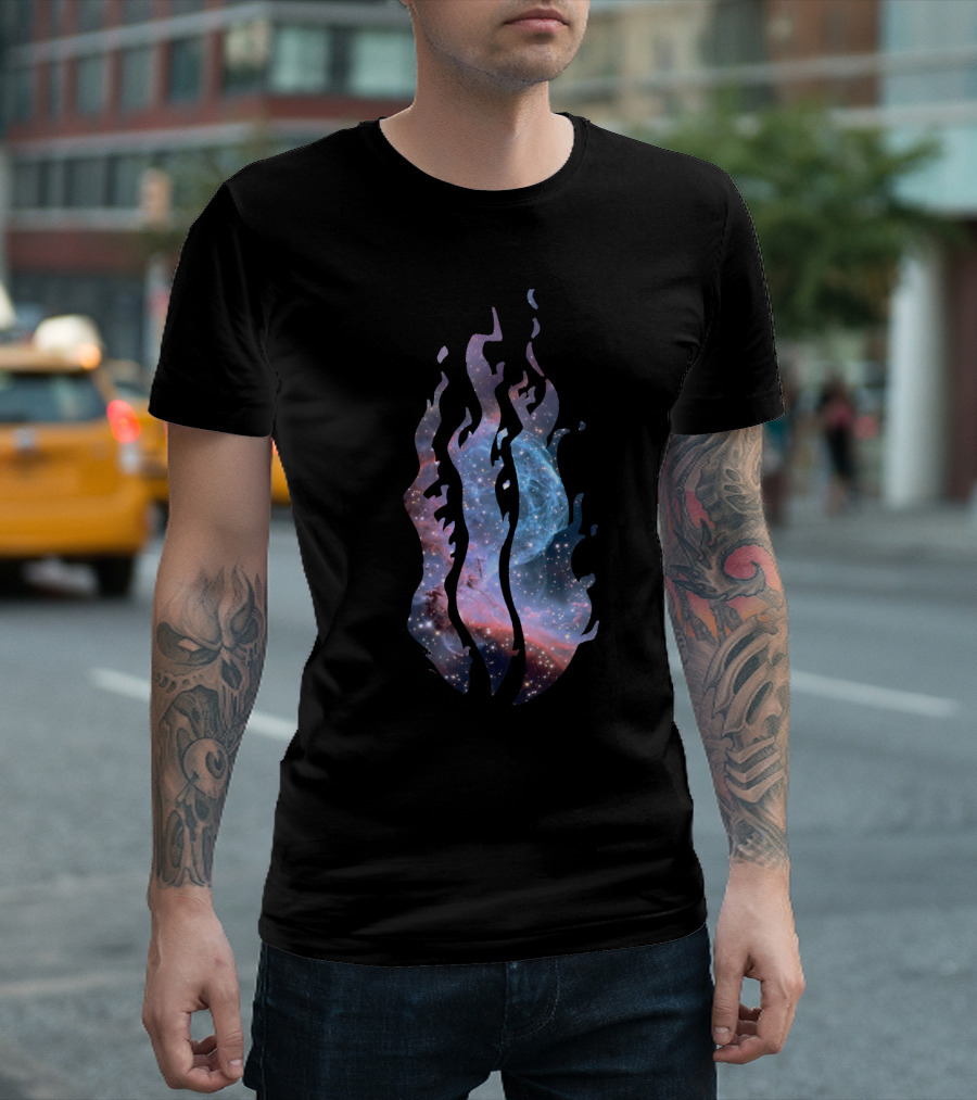 Preston The Galaxy Star Cosmic Flame Burst T-Shirt