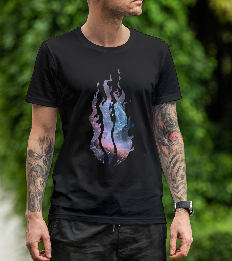 Preston The Galaxy Star Cosmic Flame Burst T-Shirt