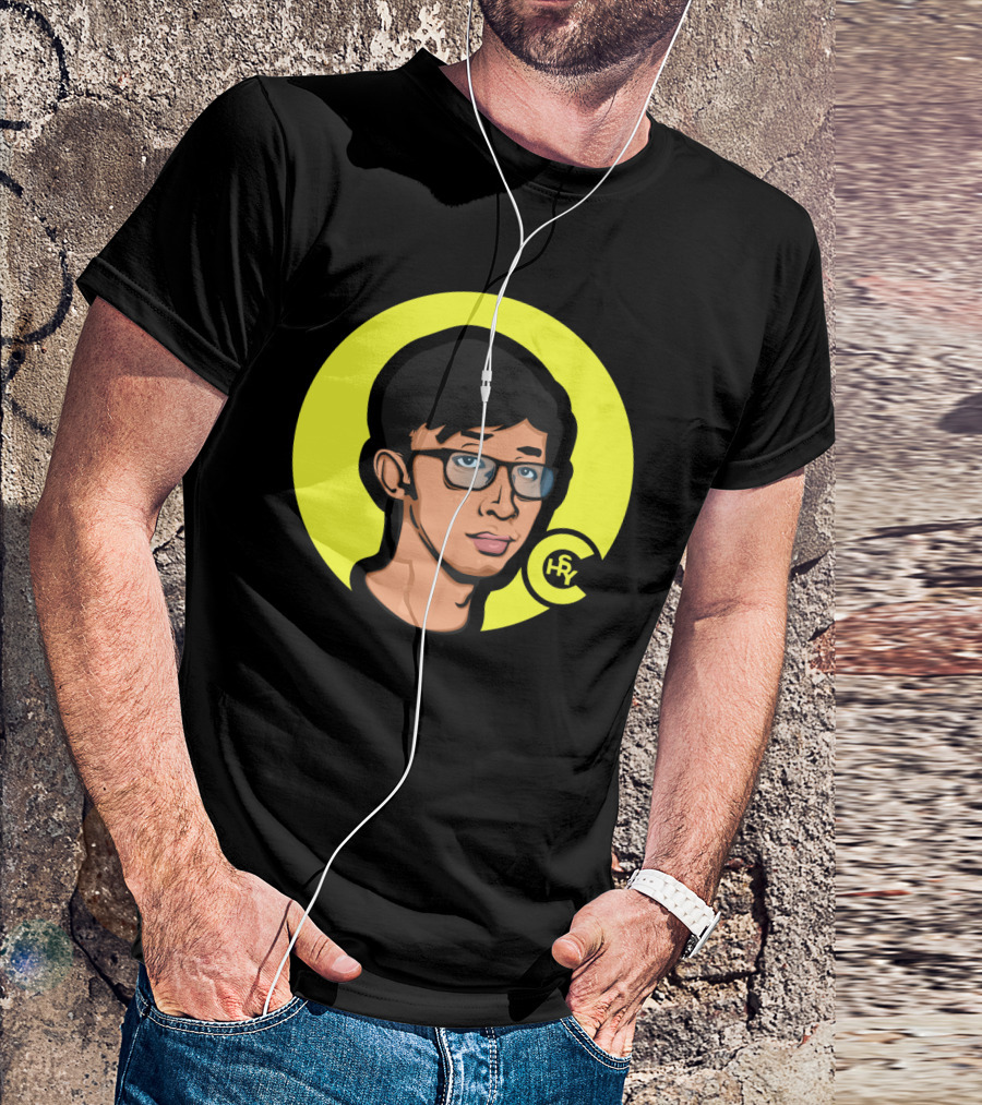 Paolul HRY Digital Cartoon Portrait With Glasses T-Shirt