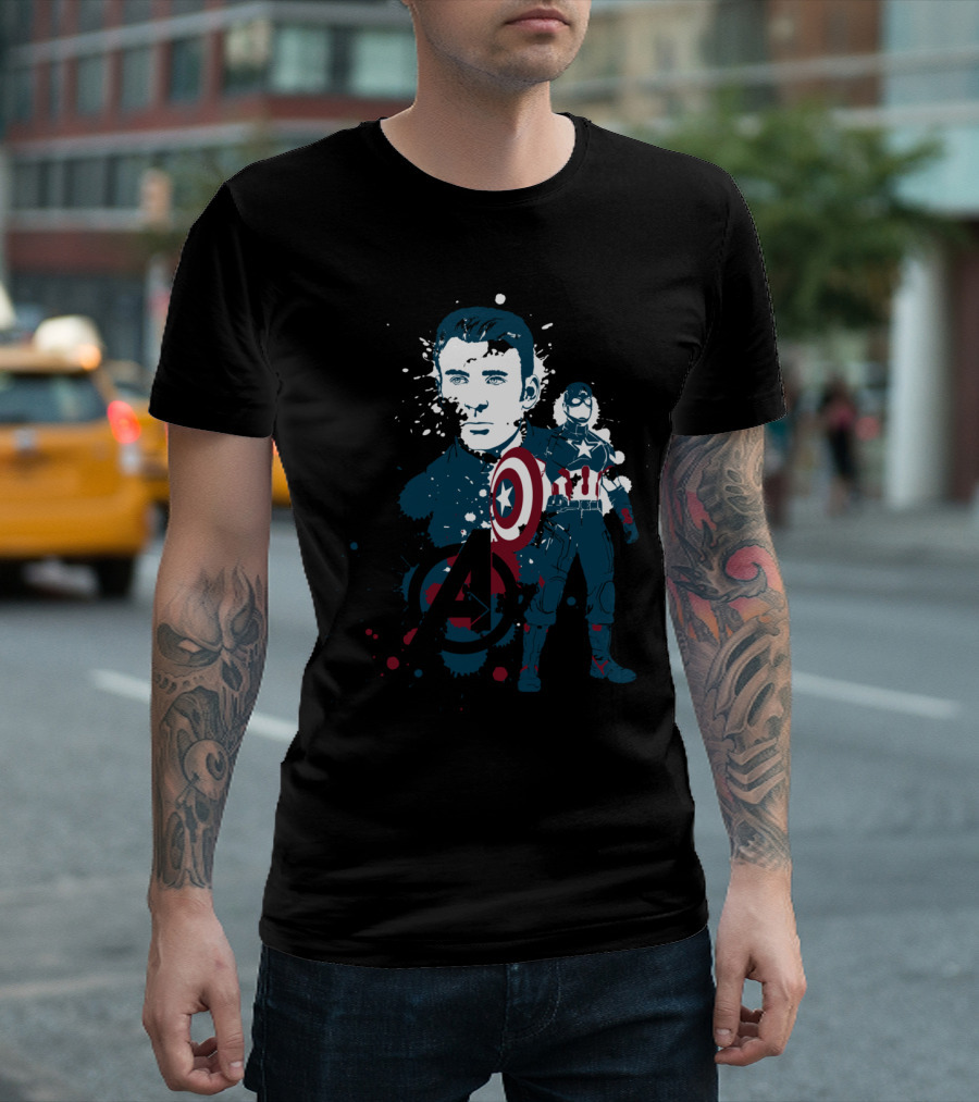 Chris Evans Captain America Avengers Shield T-Shirt