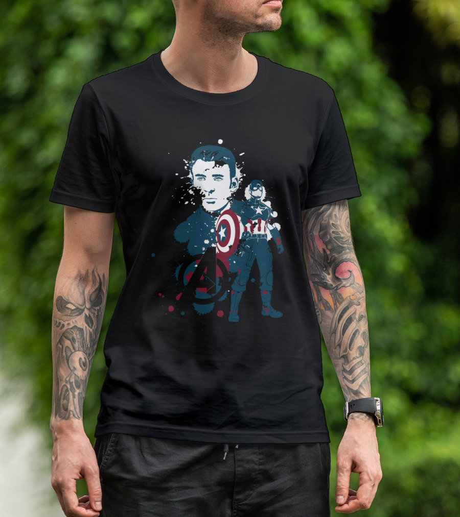 Chris Evans Captain America Avengers Shield T-Shirt