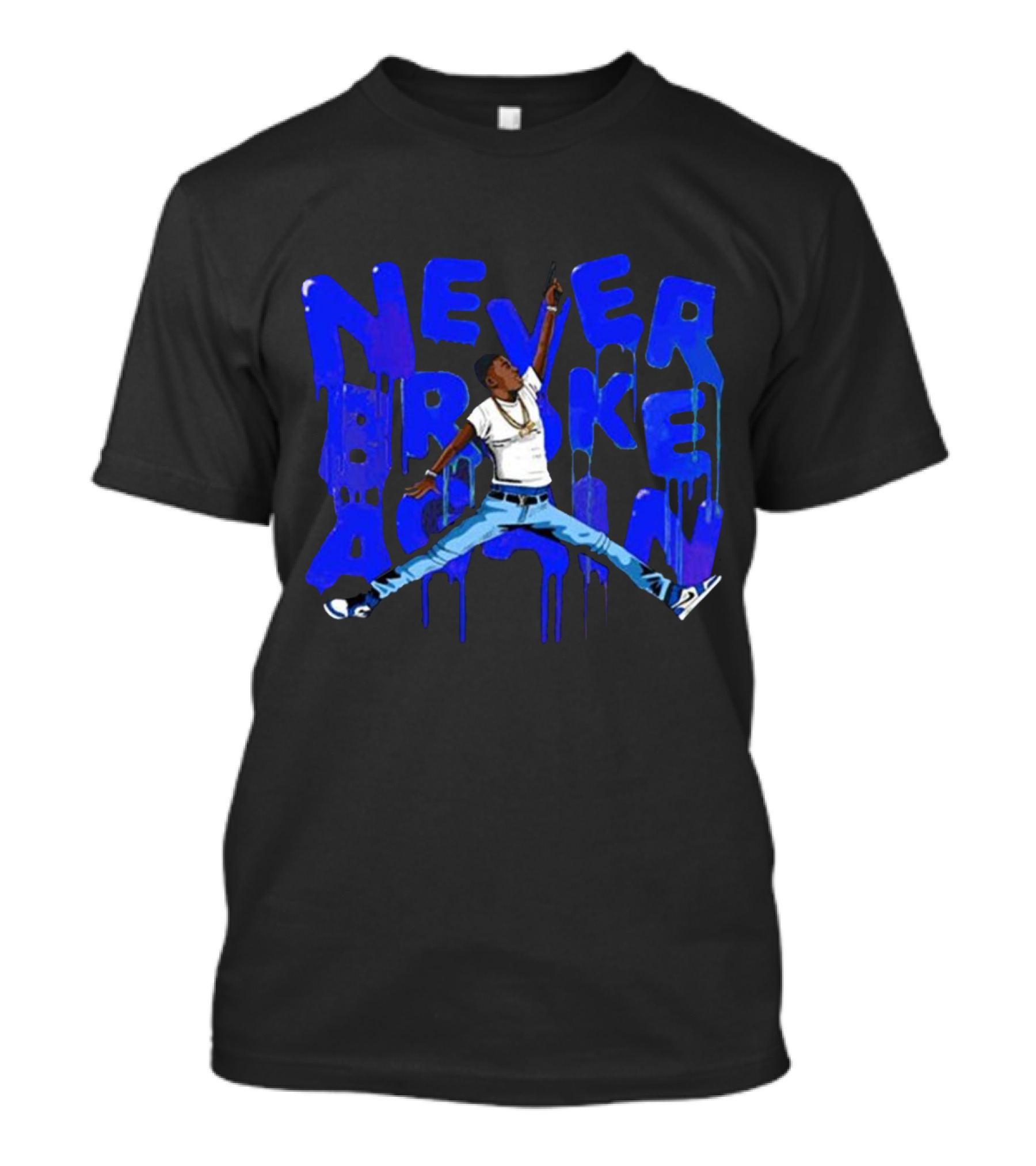 Never Broke Again YoungBoy Jump Pose Text T-Shirt