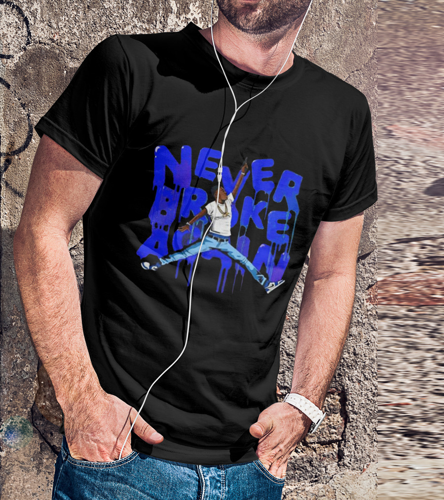 Never Broke Again YoungBoy Jump Pose Text T-Shirt