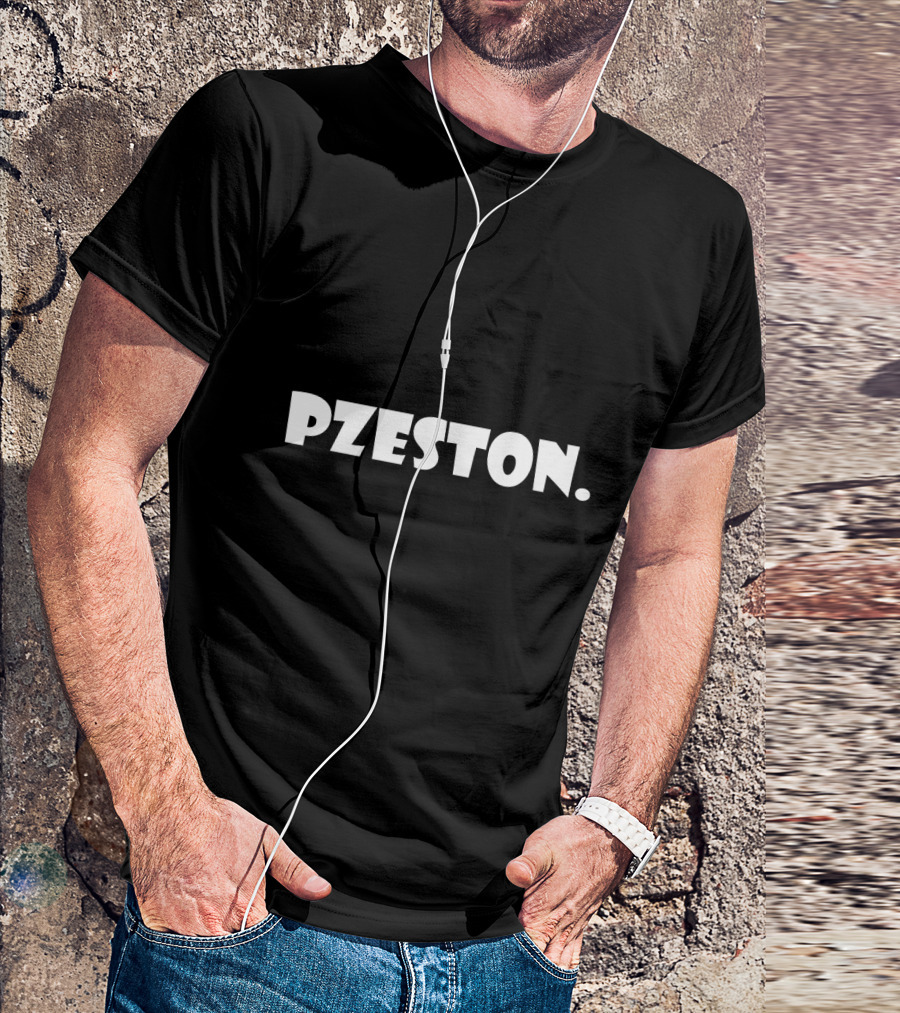 Pzeston Bold White Letters T-Shirt