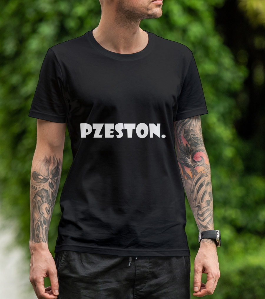 Pzeston Bold White Letters T-Shirt