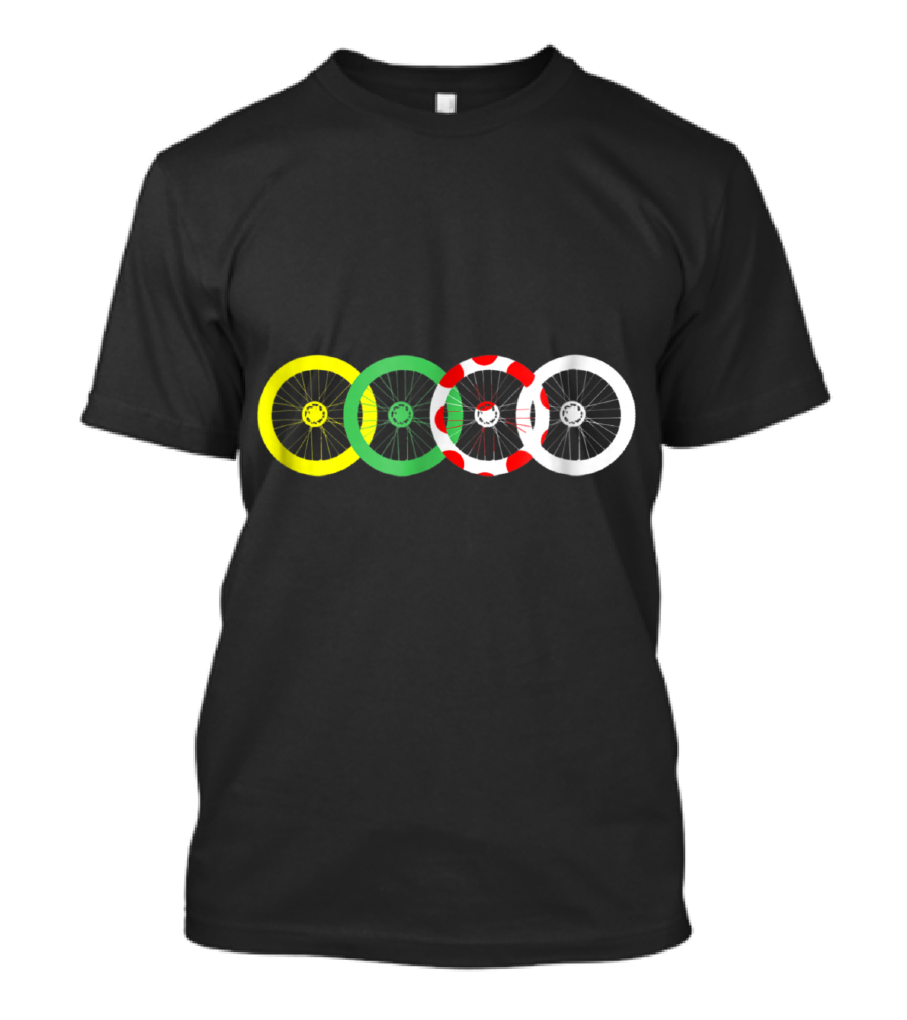 Tour France Cycling Iconic Jersey Colors Bicycle Wheels T-Shirt