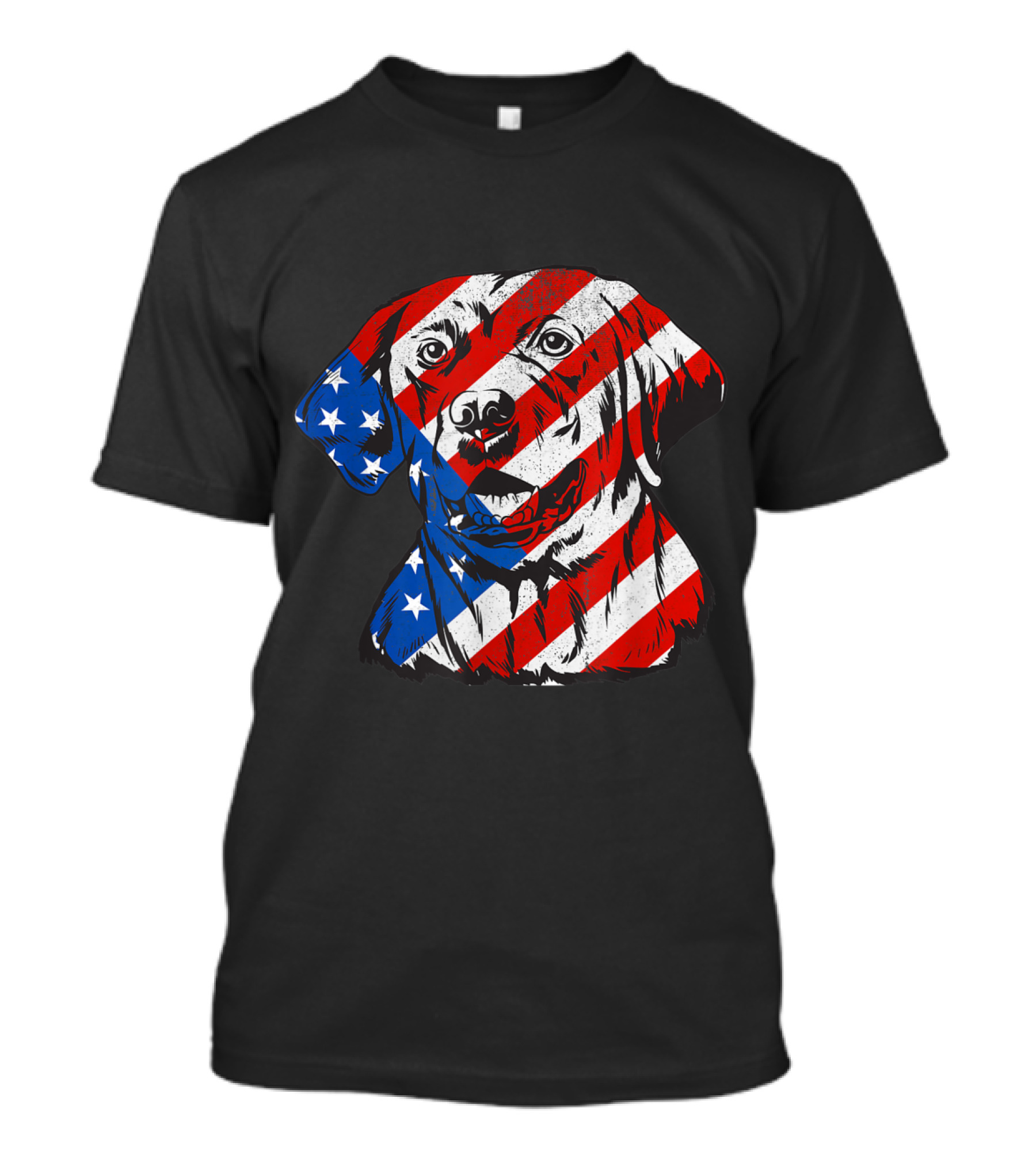 Labrador With American Flag Pattern Celebrating Fourth Of July T-Shirt