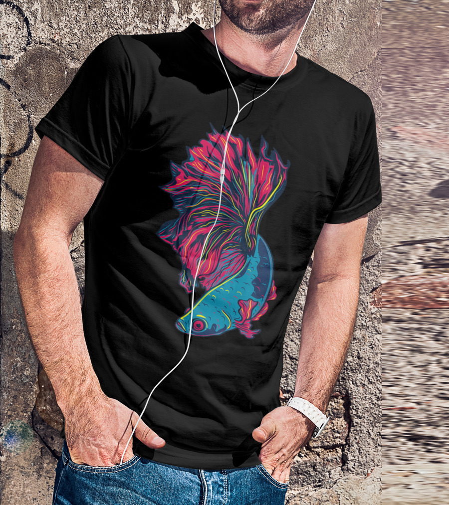 Siamese Betta Fish Vibrant Colorful Artwork Exo T-Shirt