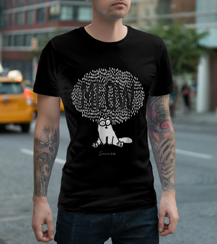 Simon's Cat Meow Speech Bubble T-Shirt