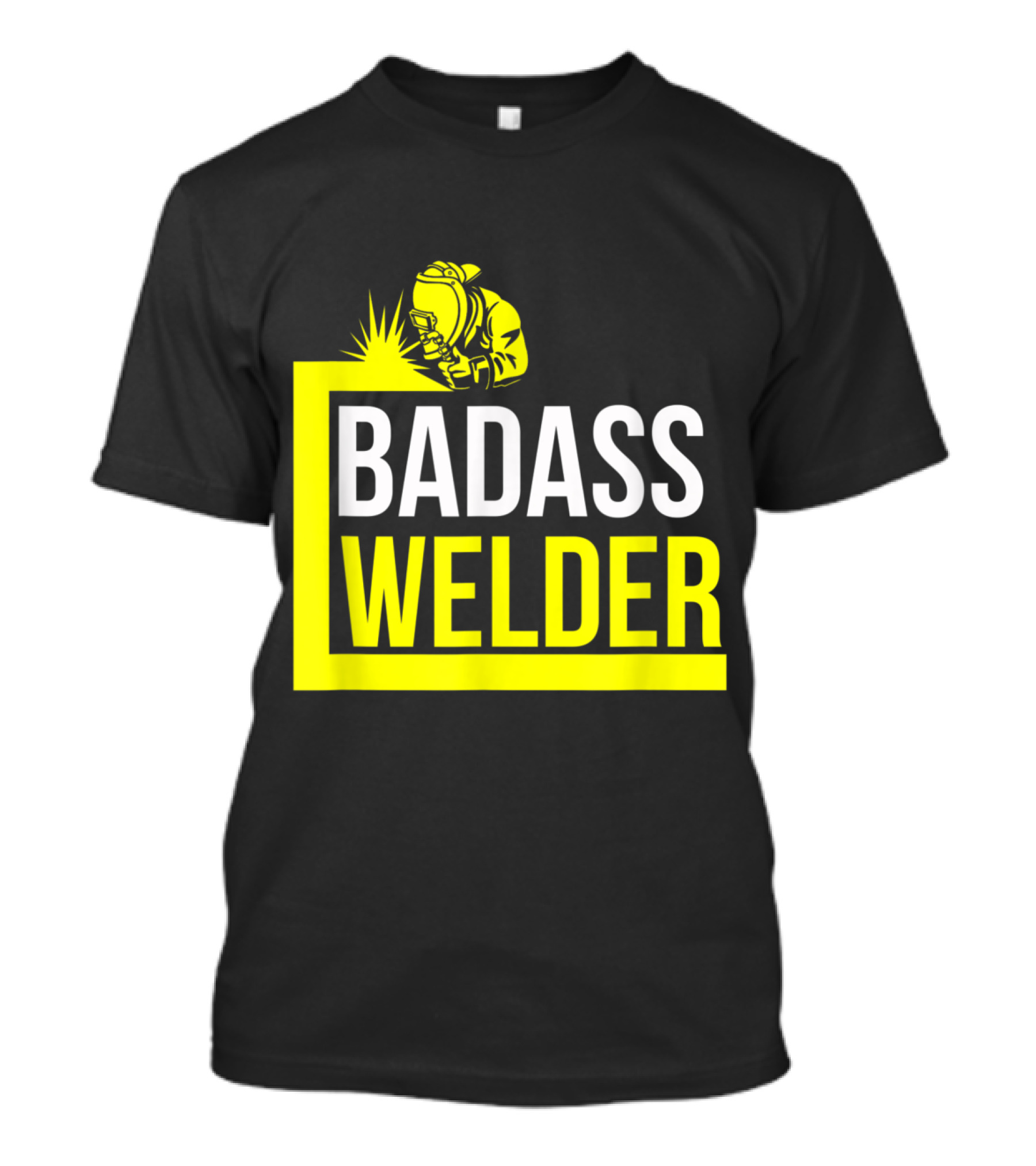Badass Welder Iconic Iron Worker With Yellow Welding T-Shirt