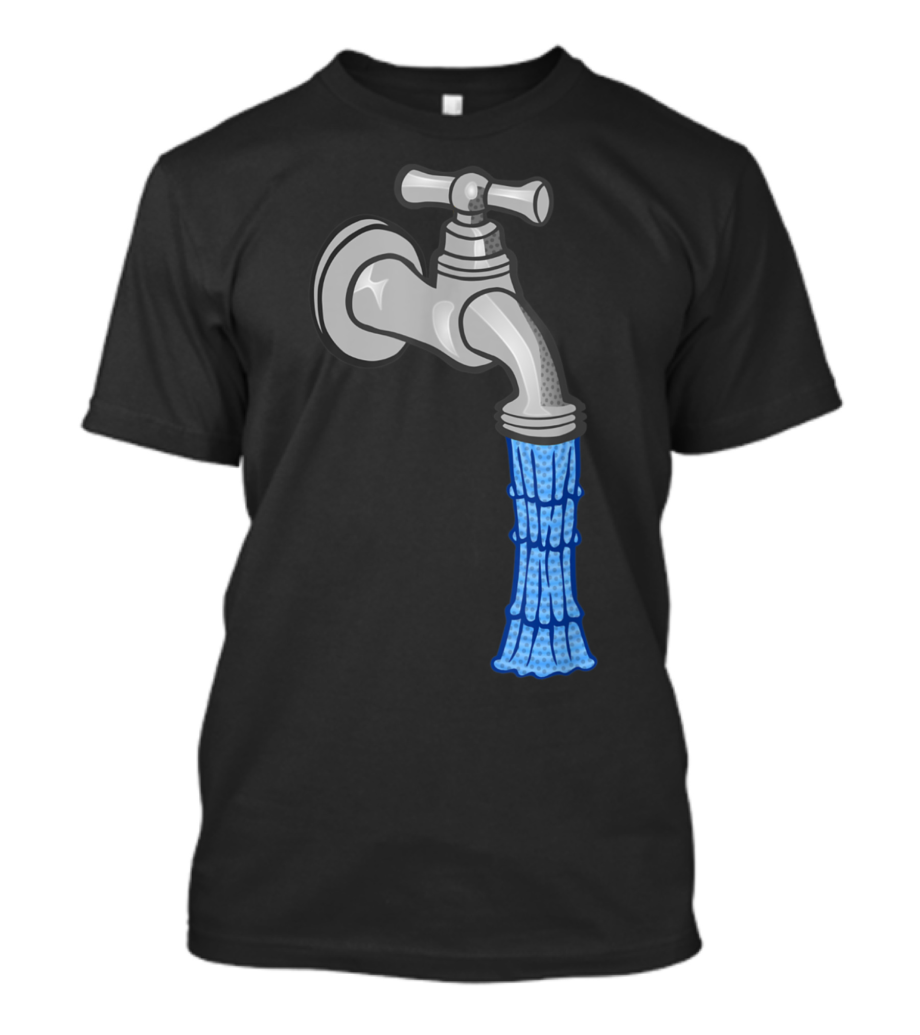 Faucet With Running Water Plumbing Concept T-Shirt