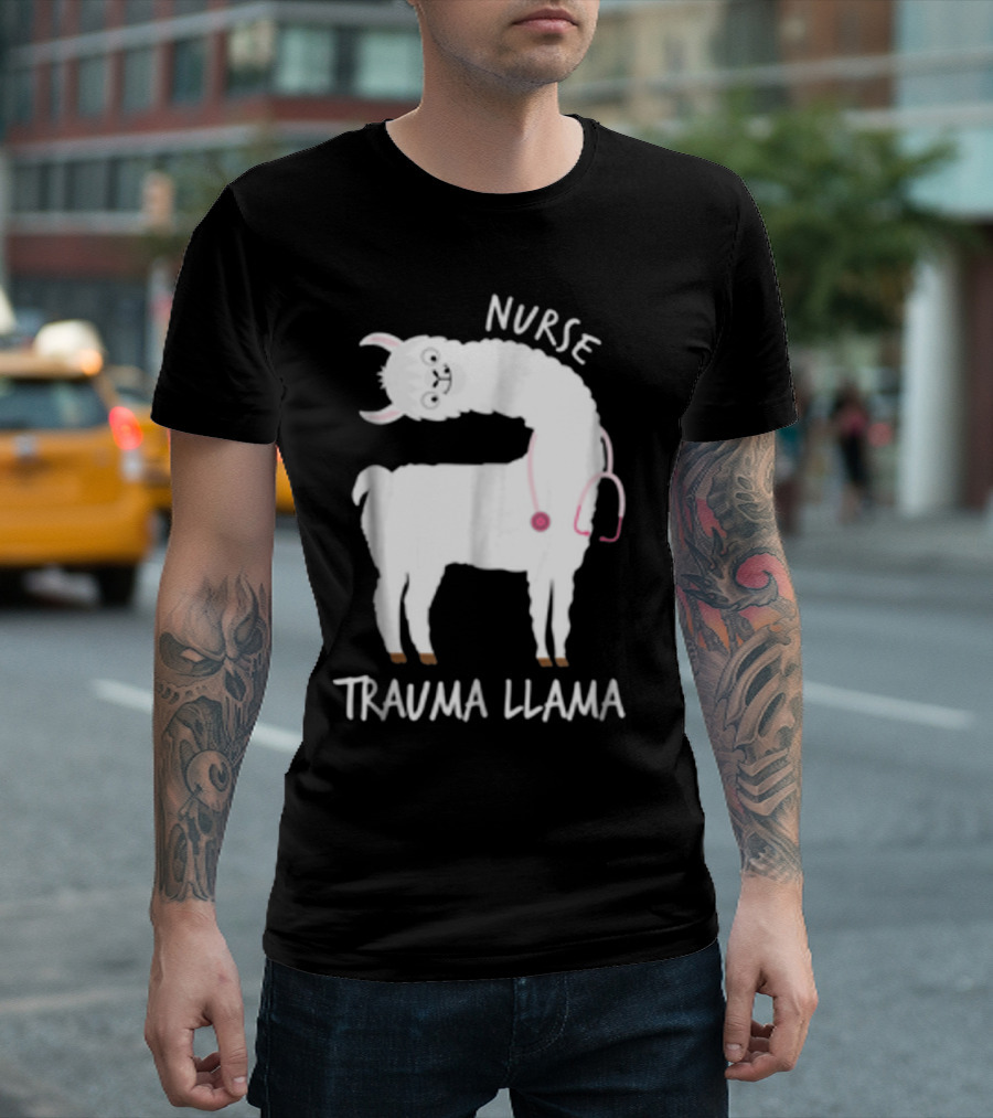 Nurse Trauma Llama With Stethoscope T-Shirt
