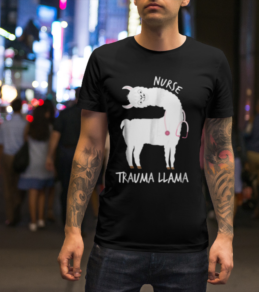 Nurse Trauma Llama With Stethoscope T-Shirt