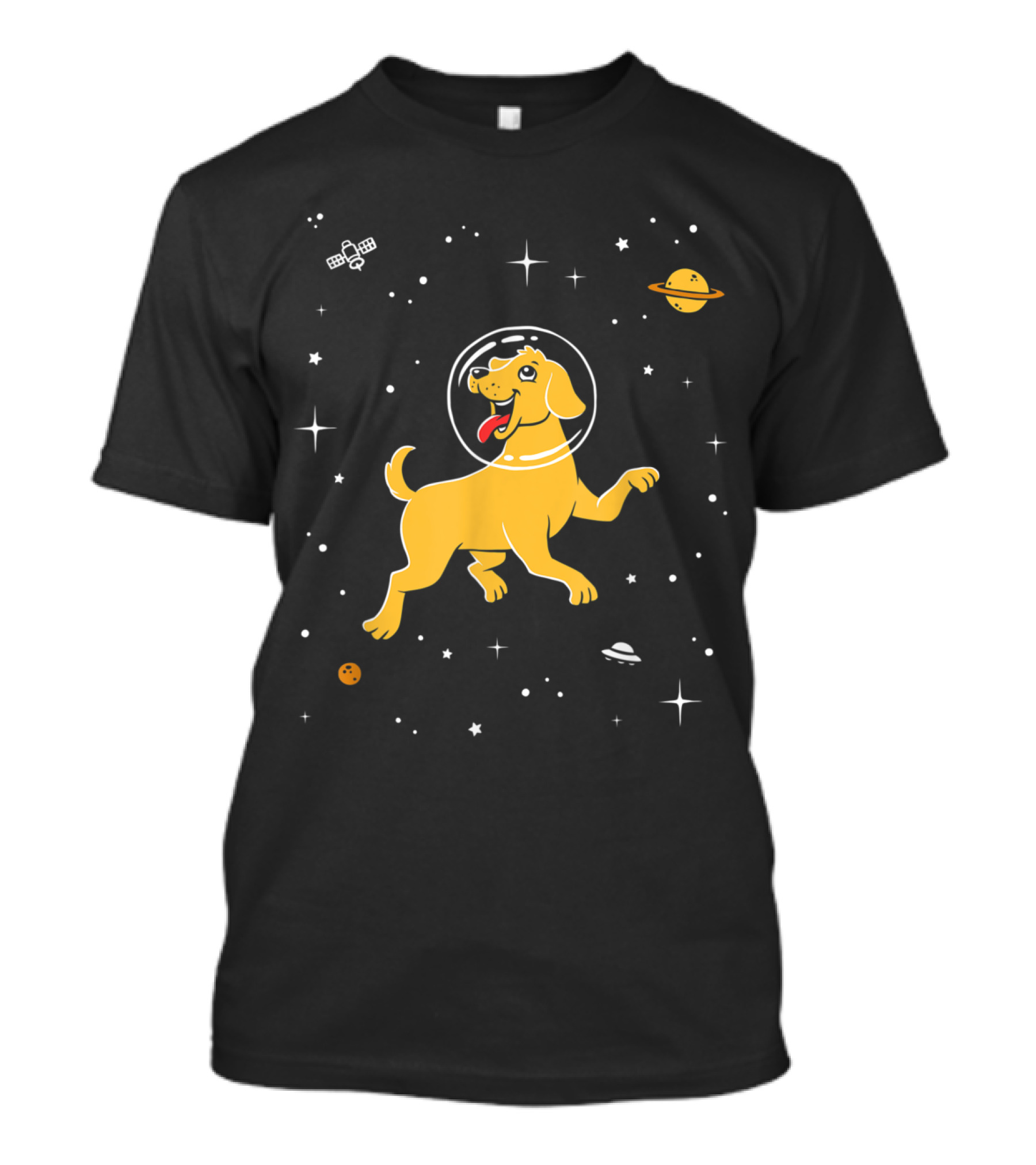 Labrador Exploring Outer Space With Stars And Planets T-Shirt