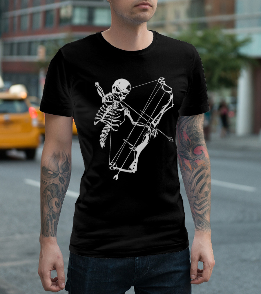 Skeleton Bow Archer Skull Archery Hunt T-Shirt