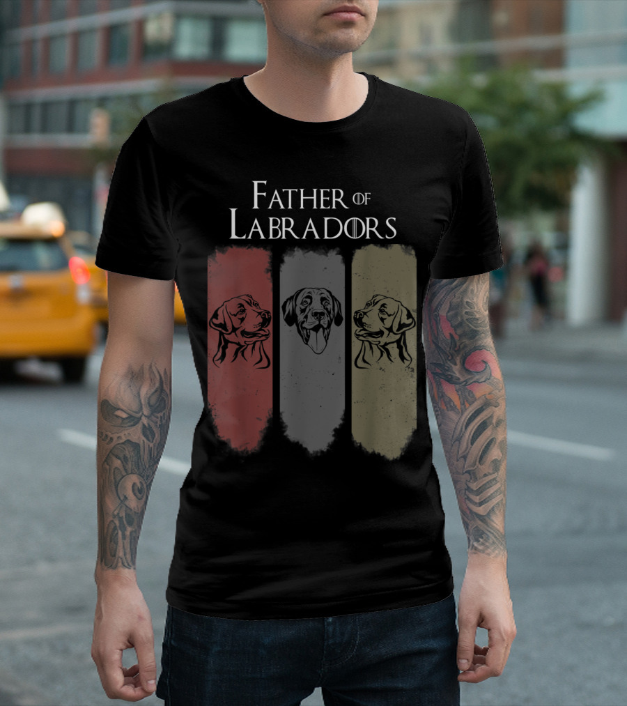Father Of Labradors Game Of Thrones Dogs Red Gray Green T-Shirt
