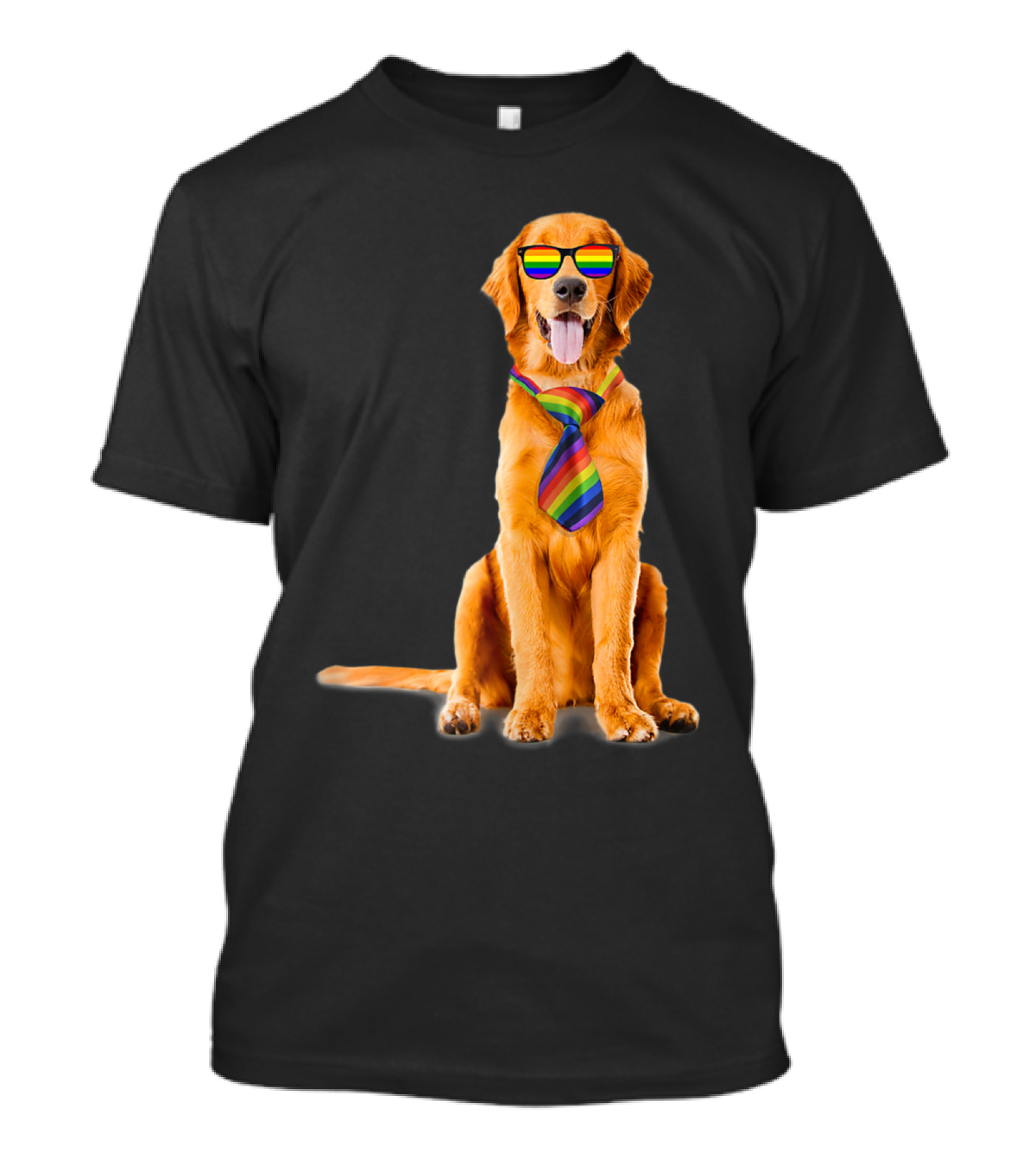 Labrador With Rainbow Glasses And Tie Support Dog T-Shirt