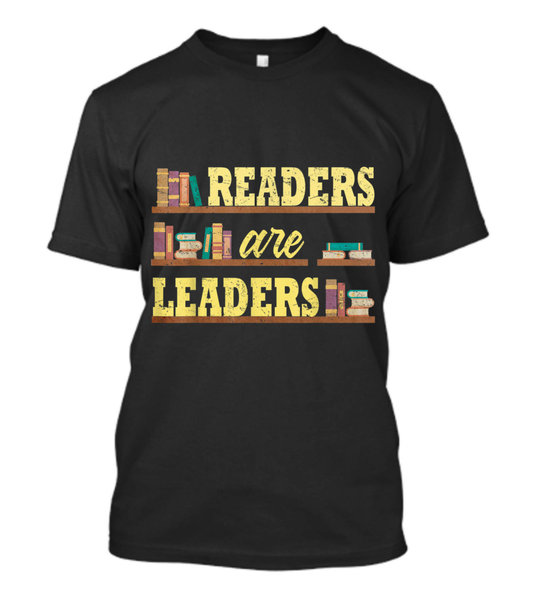 Readers Are Leaders Bookshelf Theme Reading Enthusiast T-Shirt