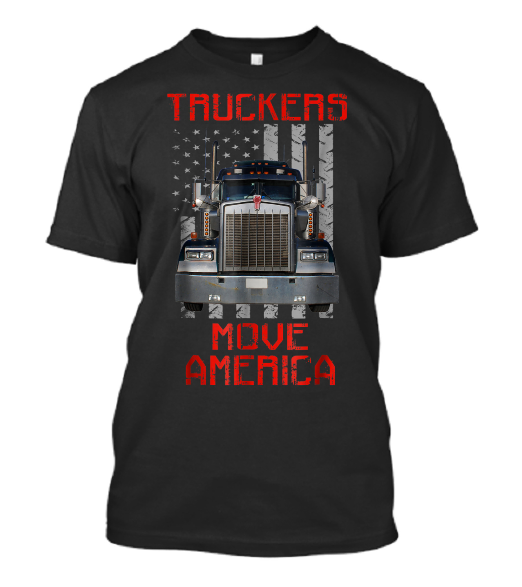 Truckers Move America Truck Drive Patriotic Flag T-Shirt