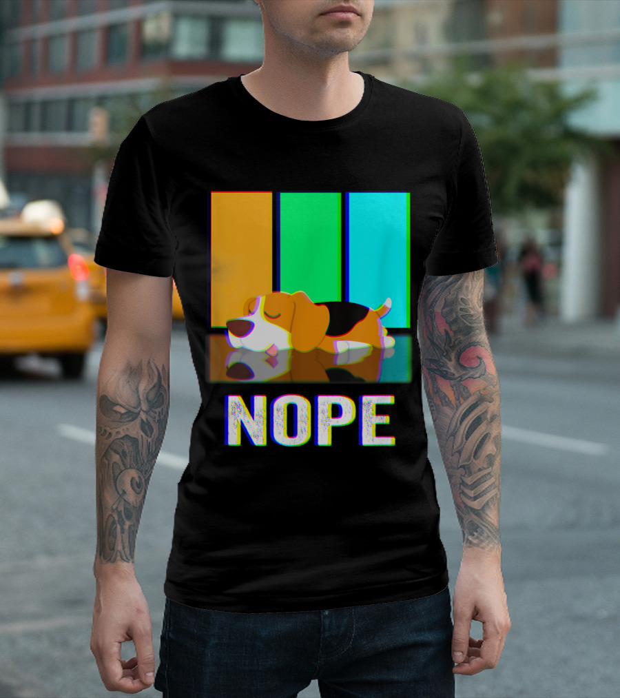 Beagle Nope Today Color Bars Sleeping Dog T-Shirt
