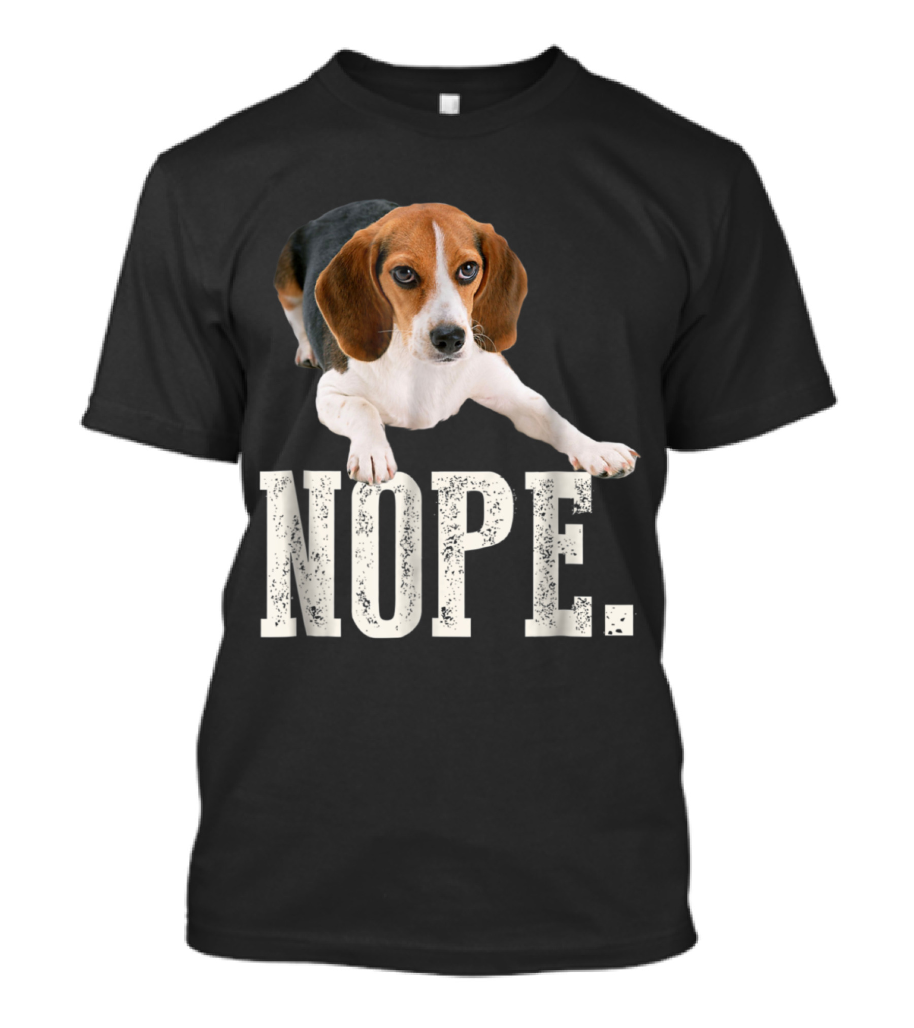 Nope Beagle Lying Down With Lazy Expression T-Shirt