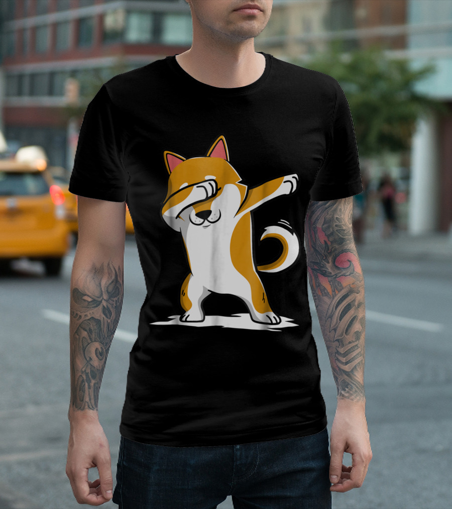 Shiba Inu Cute Dabbing Dog Funny Dab Pose Iconic Dance Move T-Shirt
