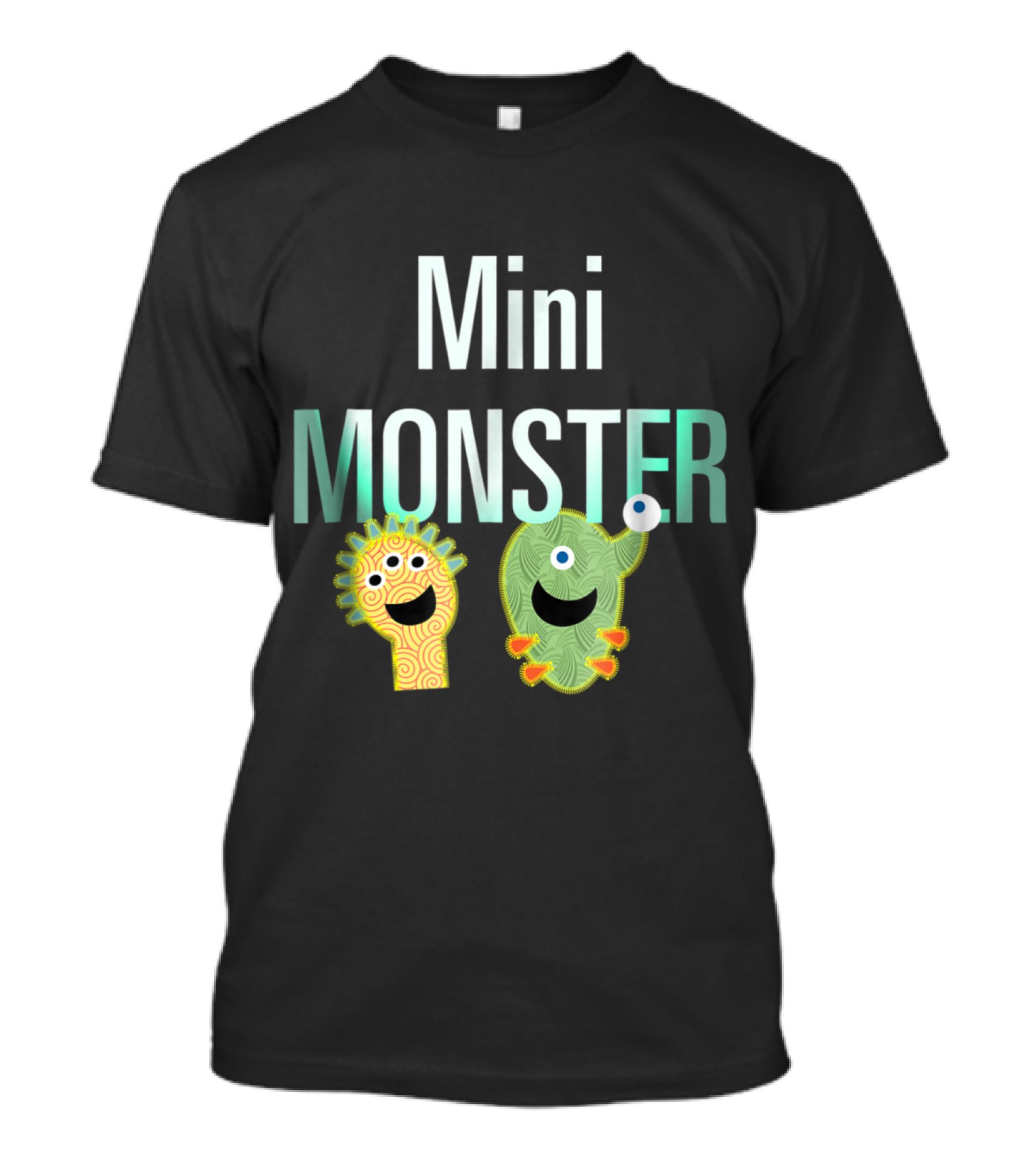 Mini Monster Quilting Funny Design With Cute Characters T-Shirt