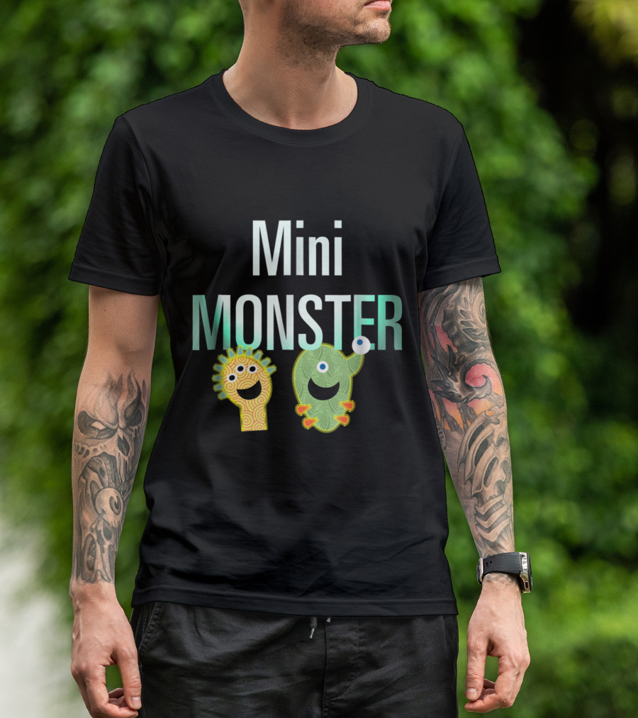 Mini Monster Quilting Funny Design With Cute Characters T-Shirt