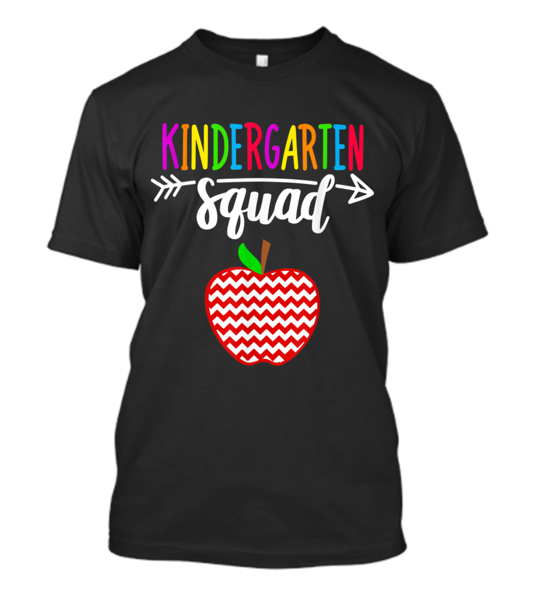 Kindergarten Squad Red Chevron Apple T-Shirt