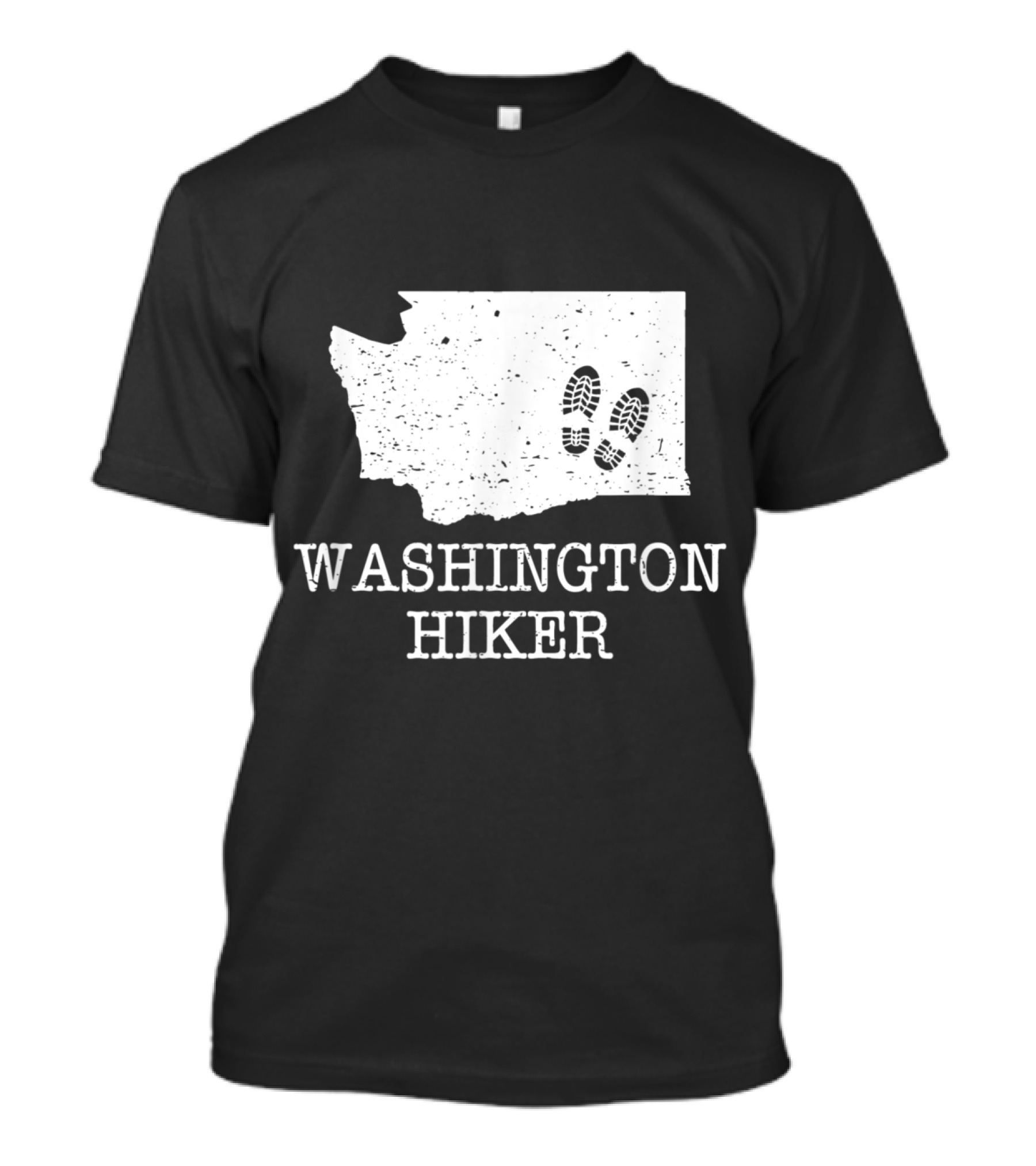 Washington Hiker State Map Bootprints T-Shirt